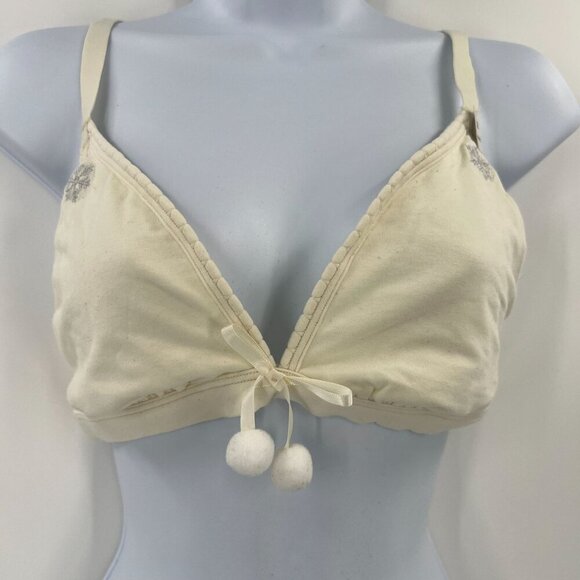 PINK Victoria's Secret XL Powder Puff Bralette Snowflake Pom Pom Triangle - Picture 5 of 13